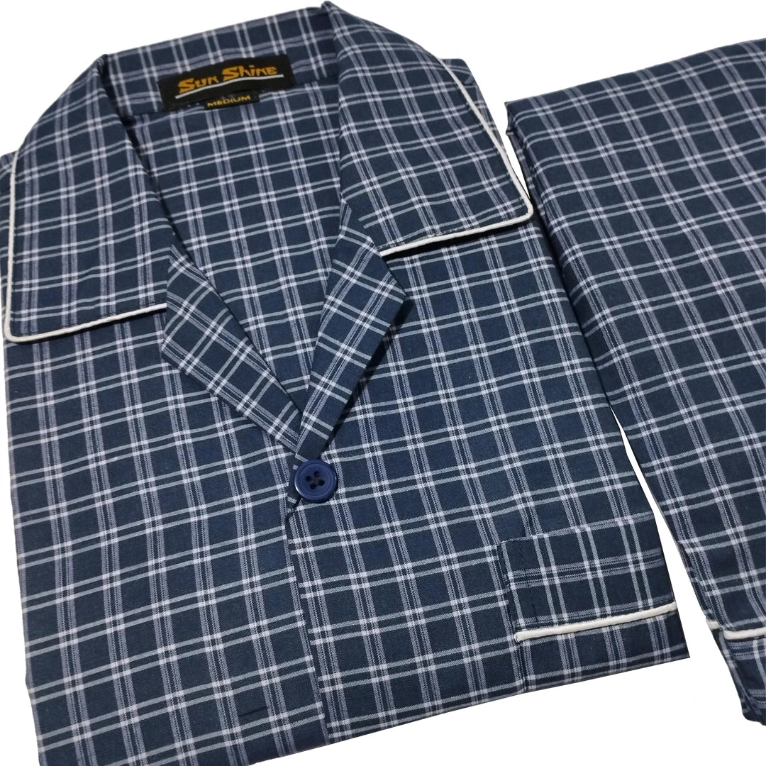 Blue Check Night Suit - CH-051