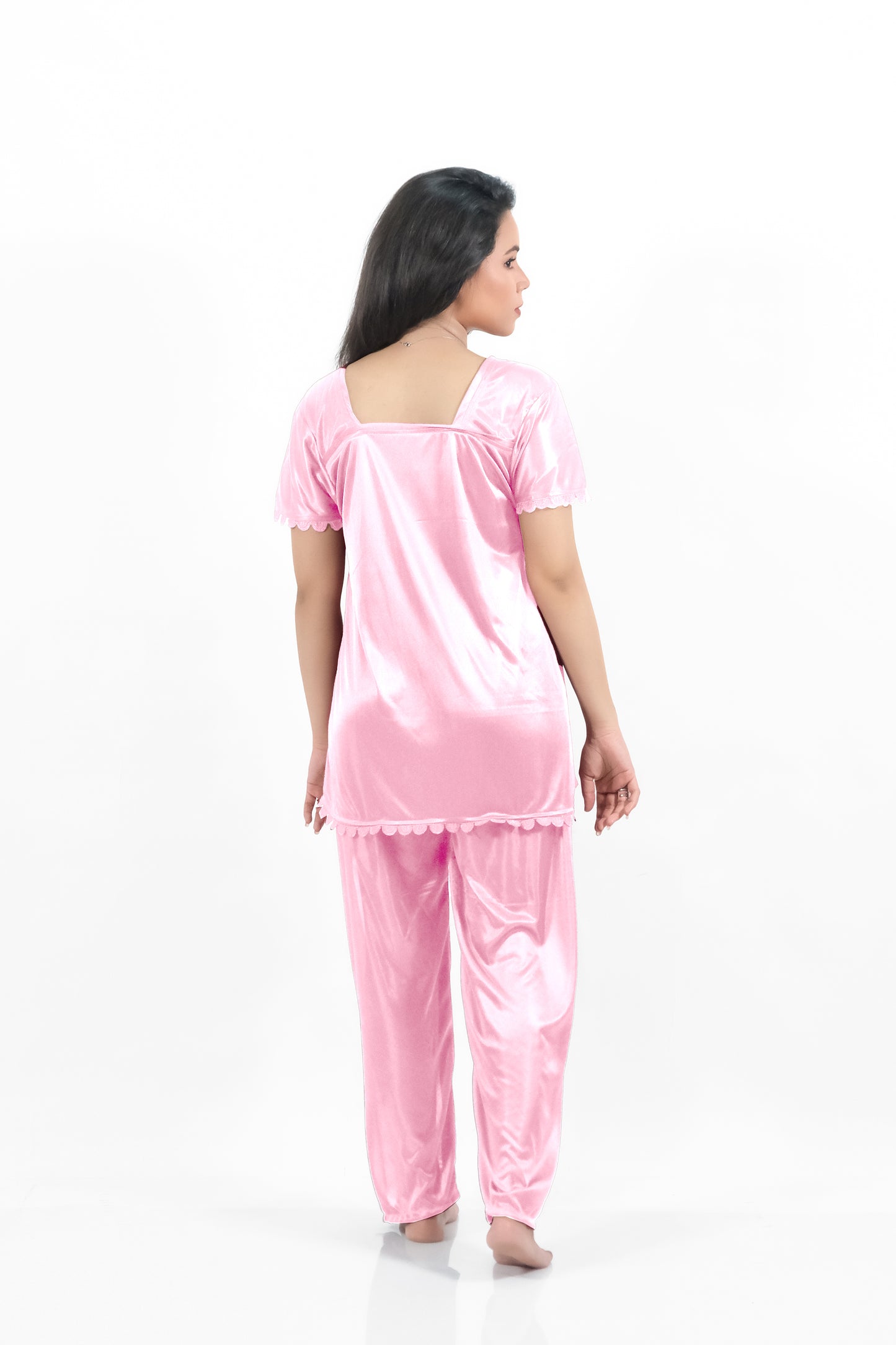 Pink Silk Jersey Pajamas Set 2500-E