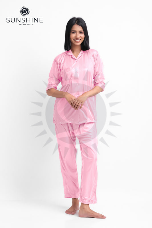 Pink Silk Jersey Pajamas Set 2550-E