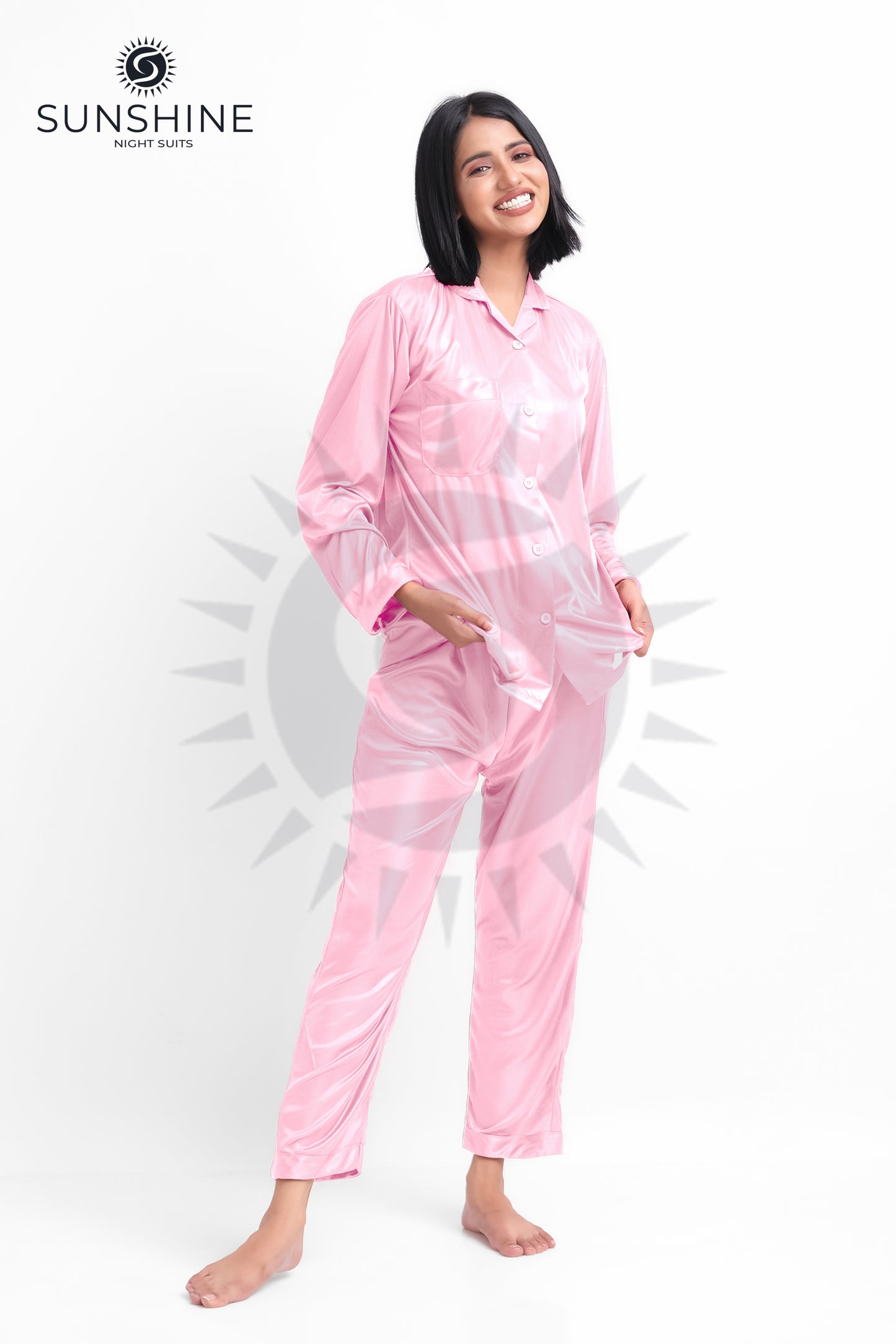 Pink Silk Jersey Pajamas Set 2550-E