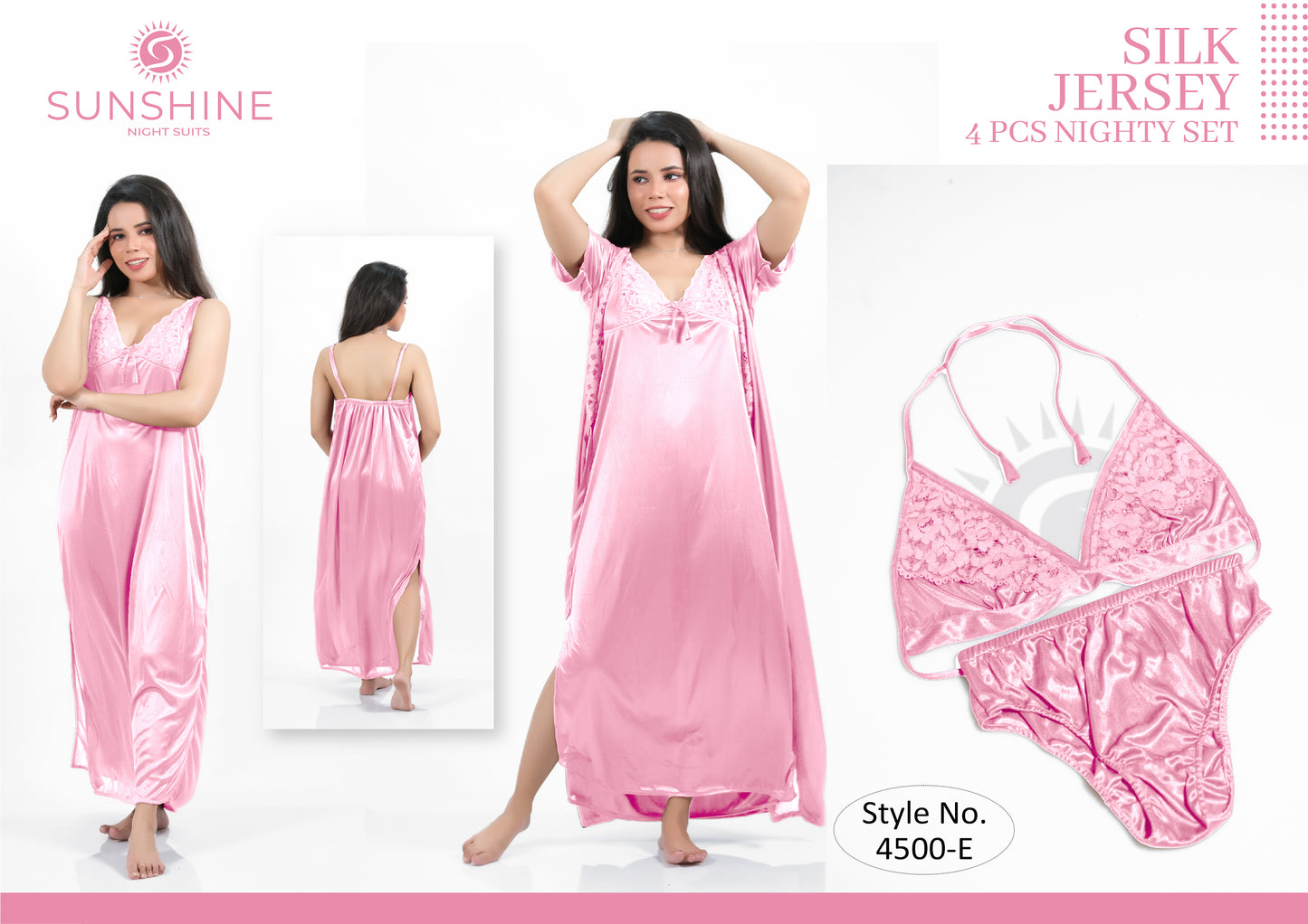 Bridal Nighty 4pcs Set - Style No. 4500