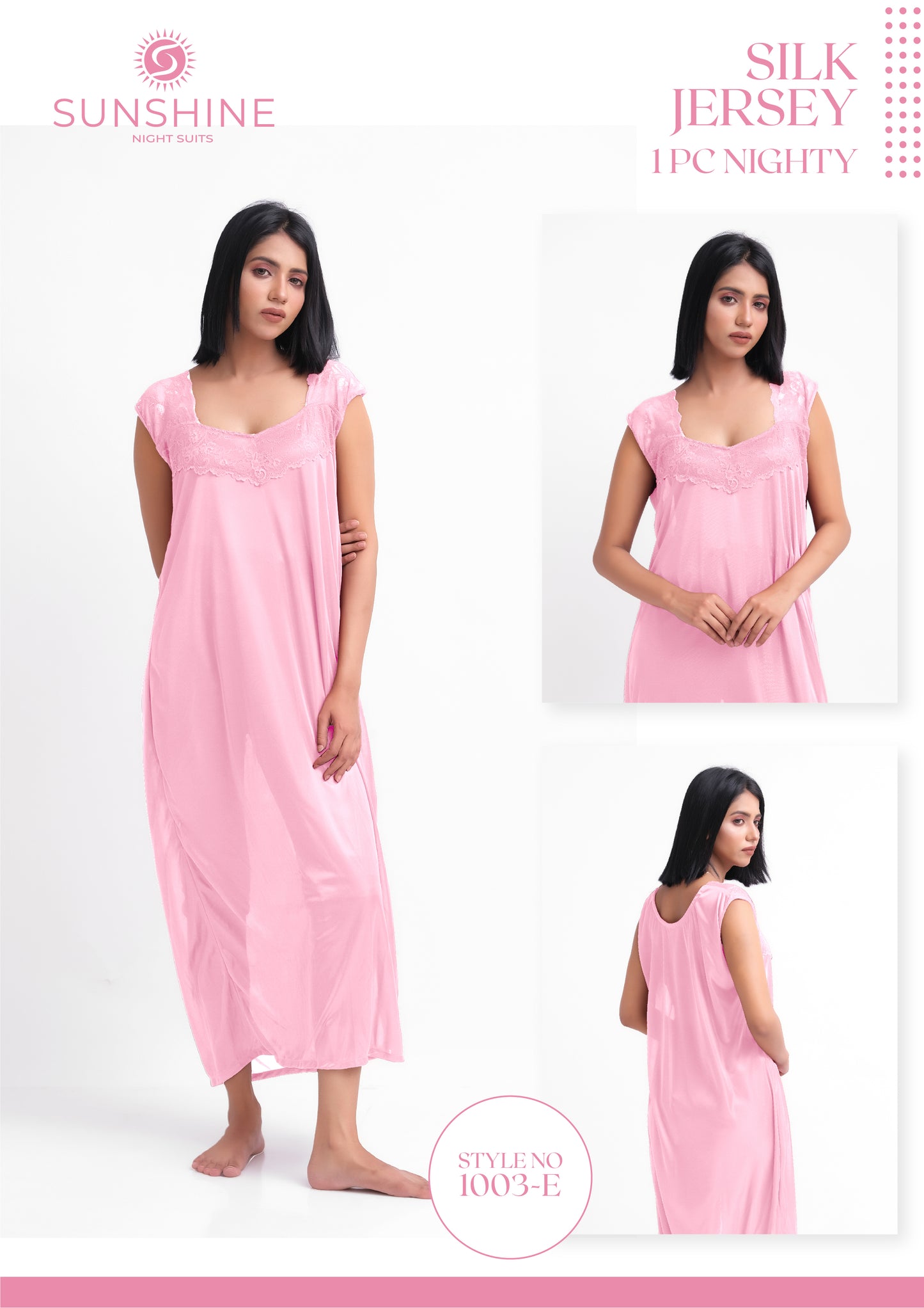 Silk Maxi Night Gown 1pc Set - Style No. 1003