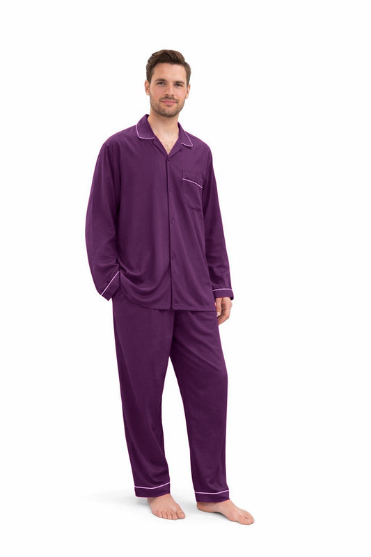 Plum Plain Imported Linen Night Suit for Men