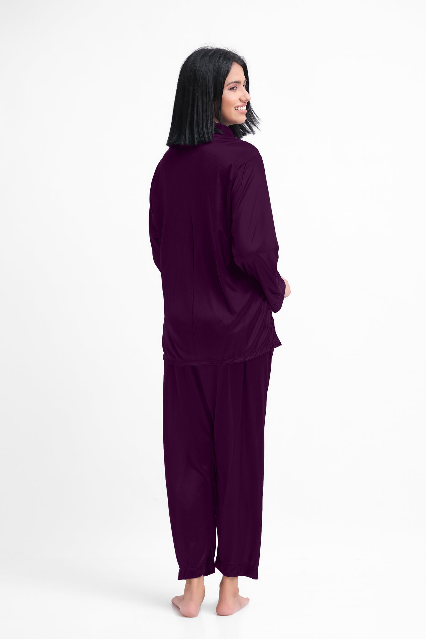 Purple Silk Jersey Pajamas Set 2550-H