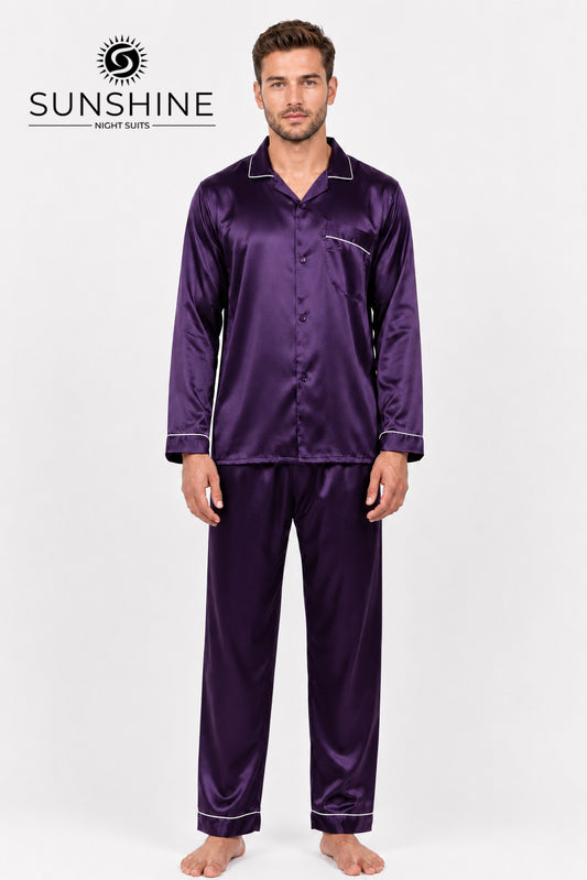 Purple Silk Night Suit MSN-11