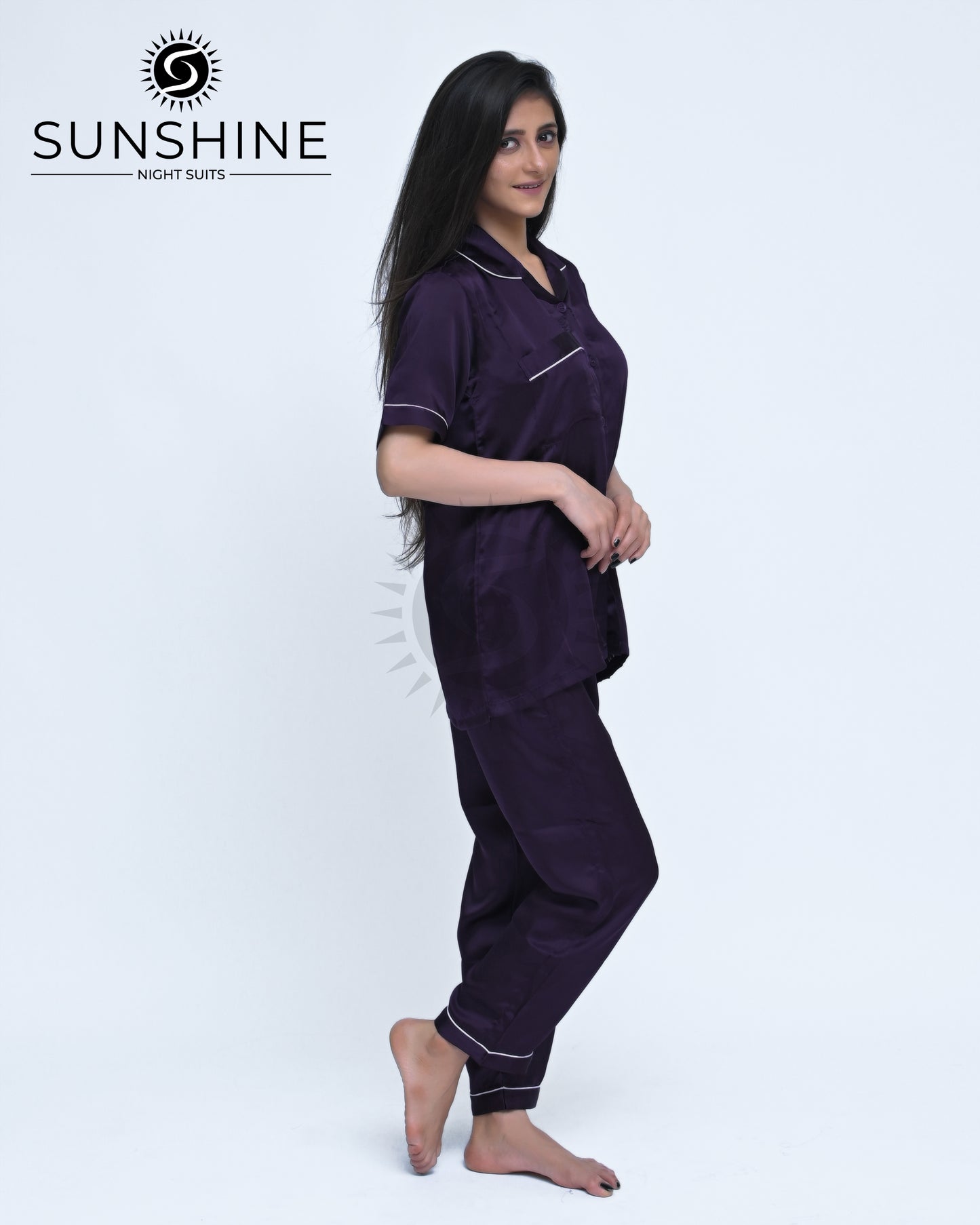 Purple Plain Shamoz Silk Nightdress WSSN-11