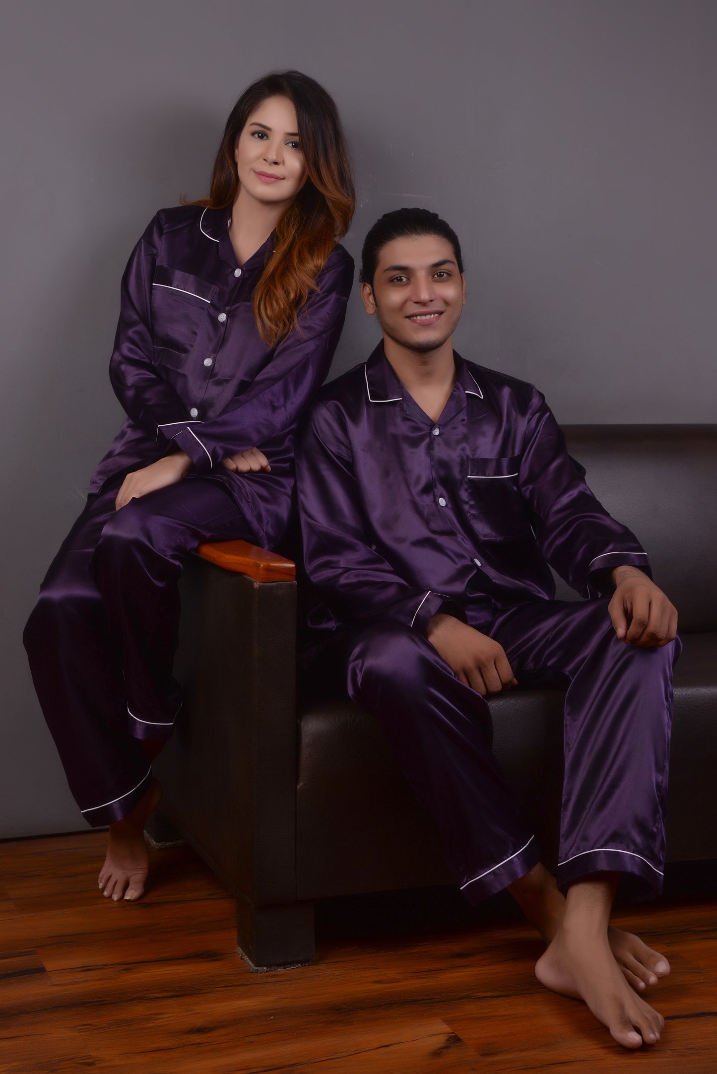 Purple Silk Couple Nightdress SCN-01