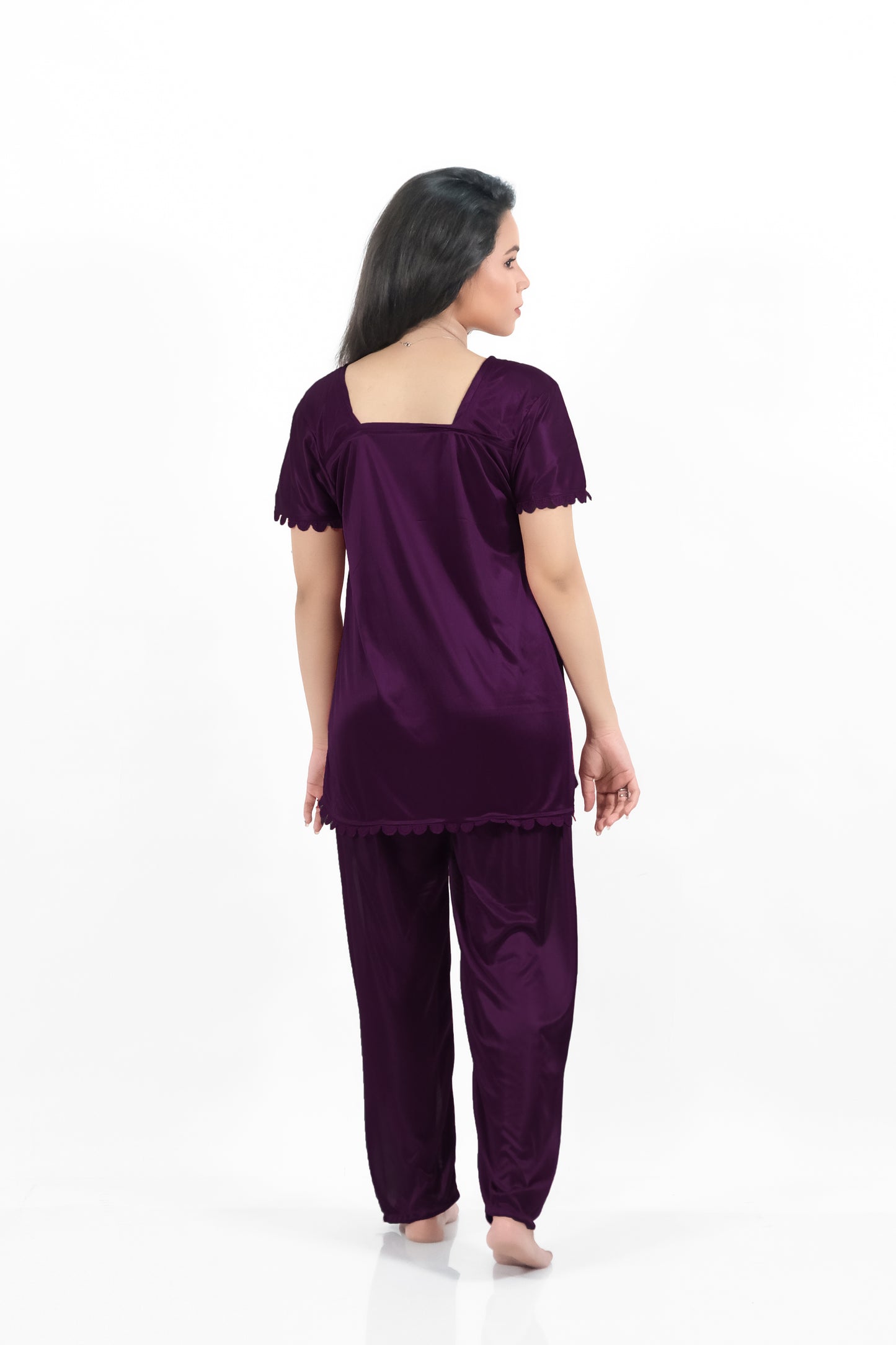 Purple Silk Jersey Pajamas Set 2500-H