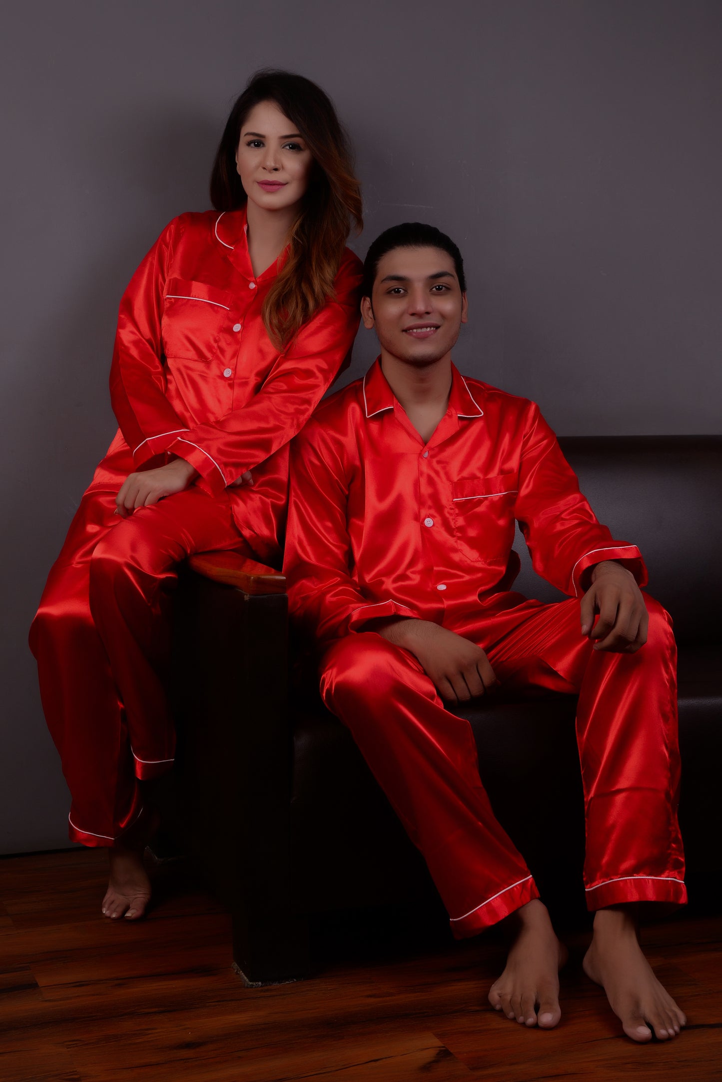 Red Silk Couple Nightdress SCN-12