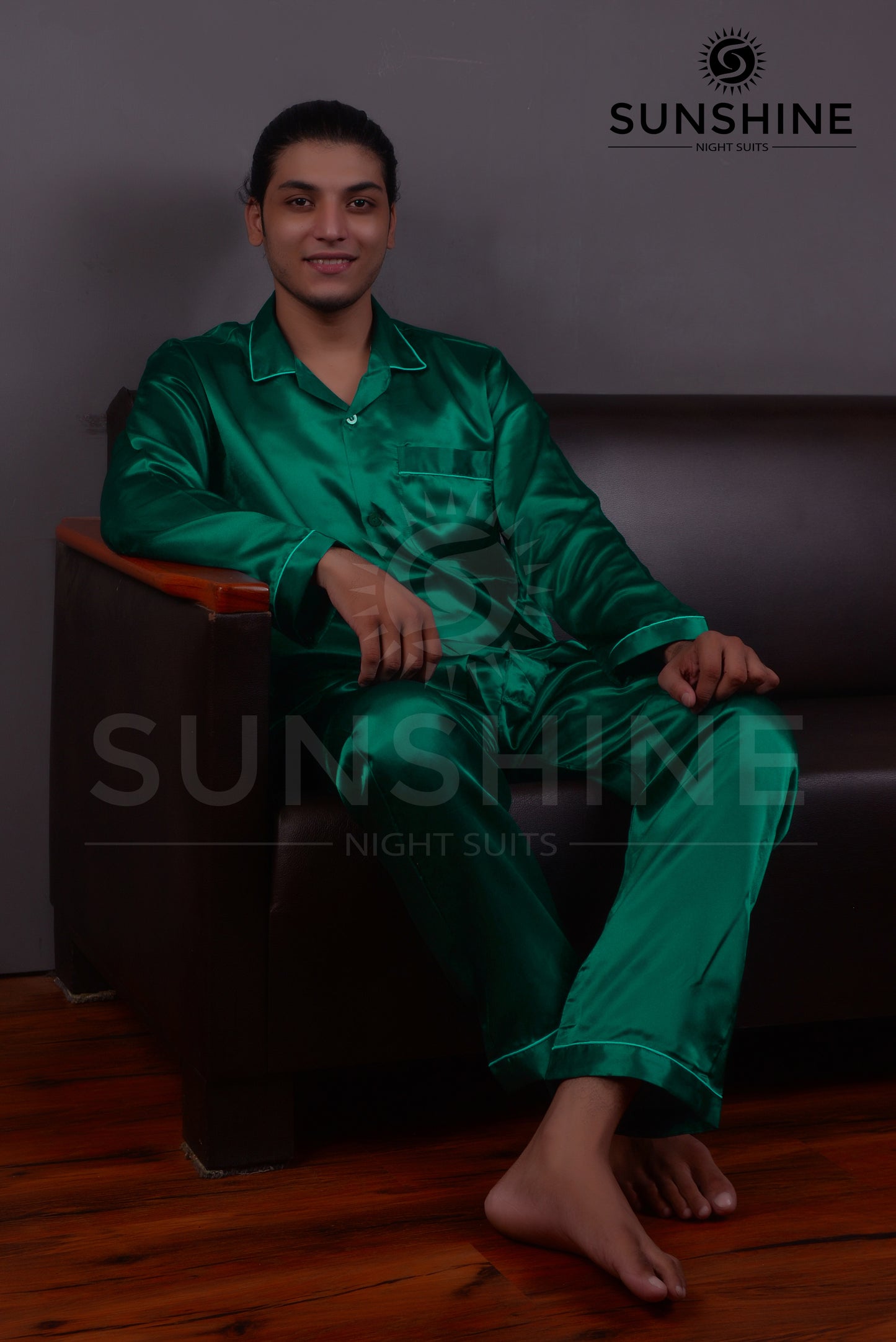 Sea Green Silk Night Suit MSN-11