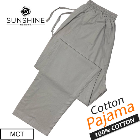 Silver Grey Plain 100% Cotton Pajamas MCT