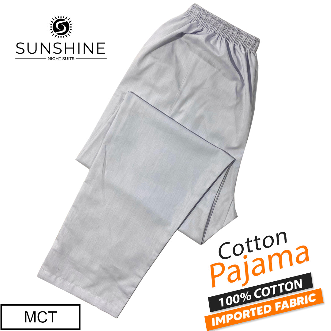 Silver Grey Plain 100% Cotton Pajamas MCT