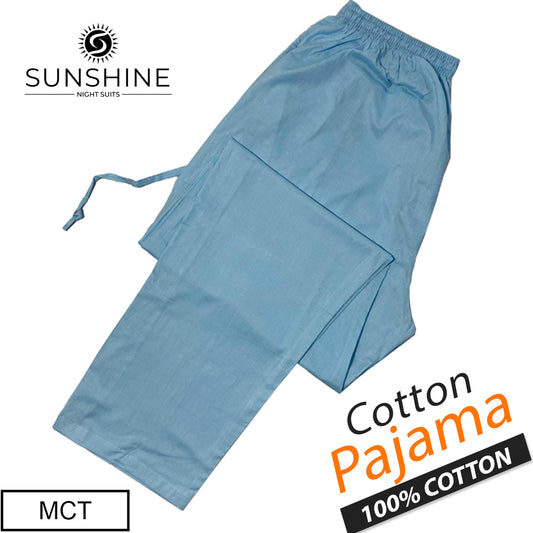 Sky Blue Plain 100% Cotton Pajamas MCT
