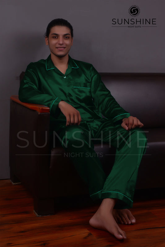 Dark Green Silk Night Suit MSN-11