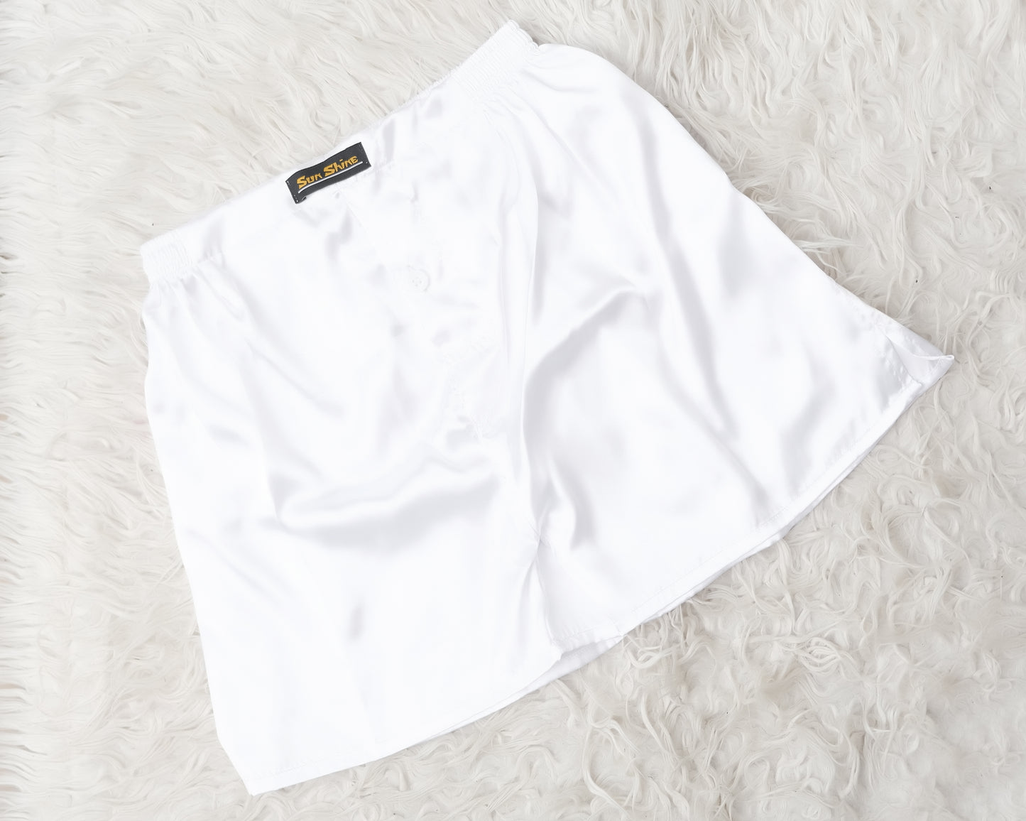 White Silk Boxer Shorts MSB-07