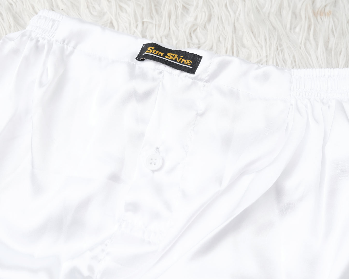 White Silk Boxer Shorts MSB-07