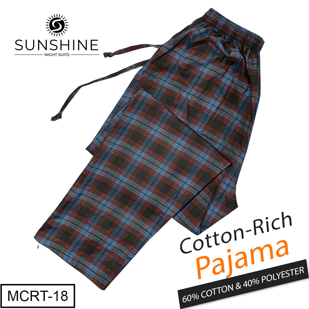 Blue Check Cotton Rich Pajamas MCRT-18