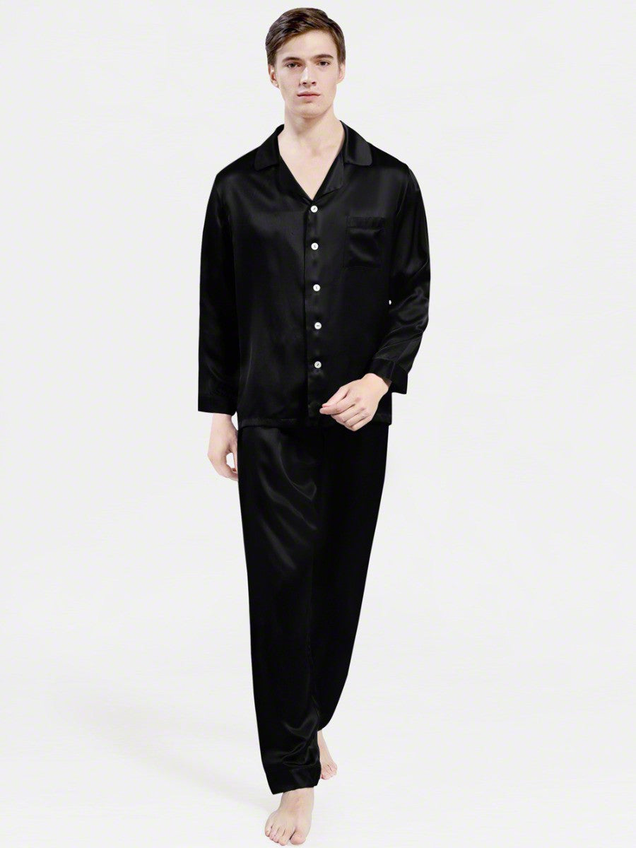 Black Silk Night Suit - MSN-12