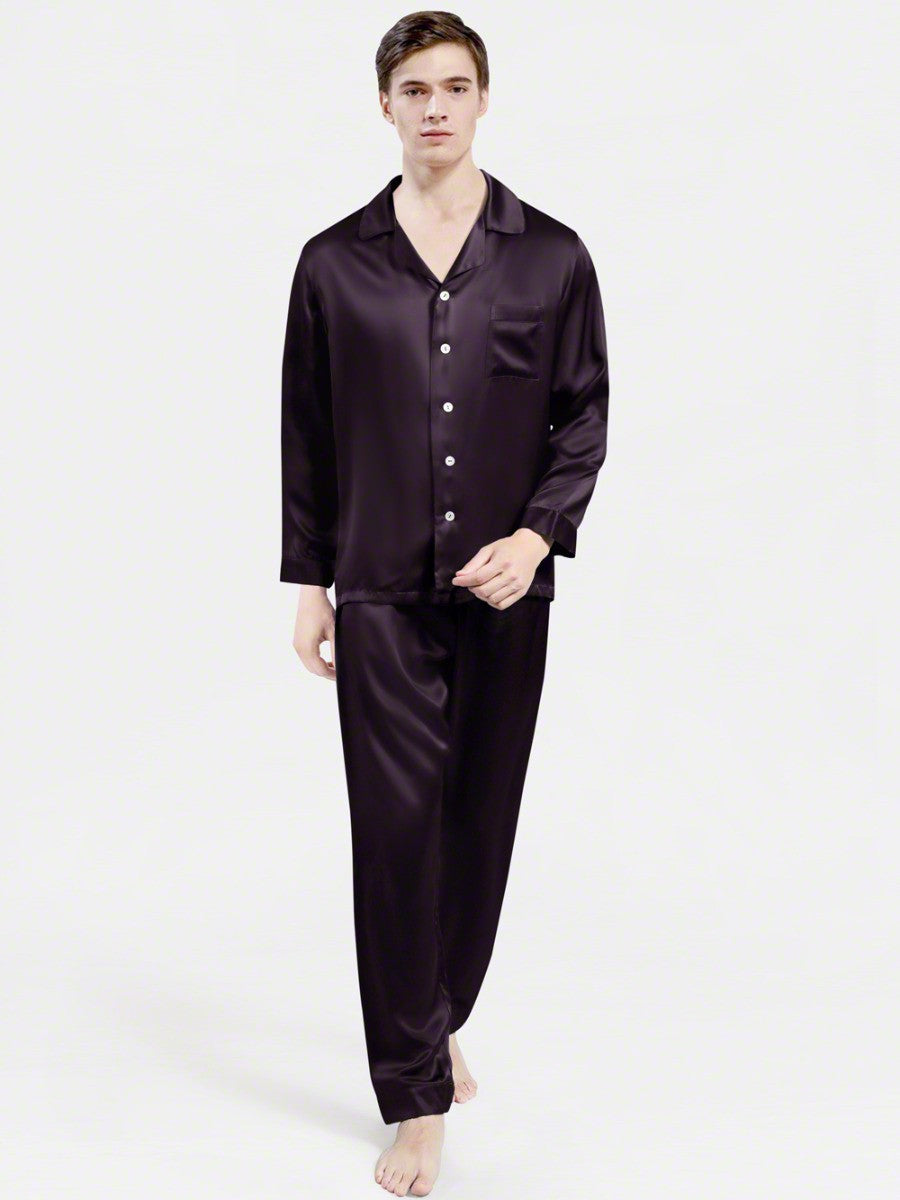 Dark Purple Silk Night Suit - MSN-12