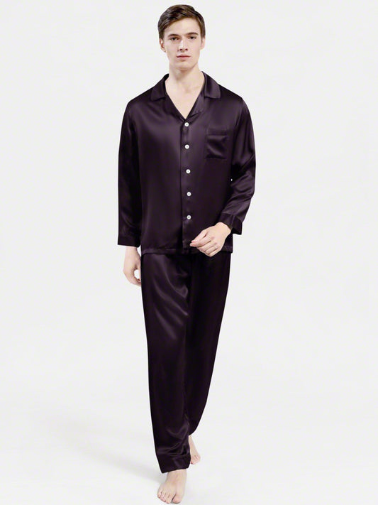 Dark Purple Silk Night Suit - MSN-12