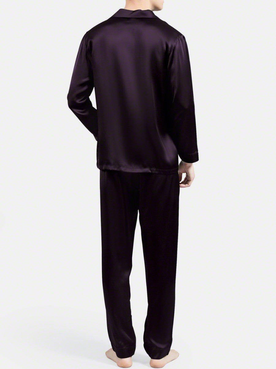 Dark Purple Silk Night Suit - MSN-12