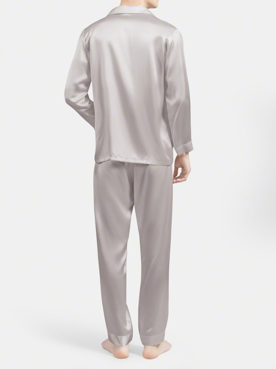 Silver Grey Silk Night Suit - MSN-12