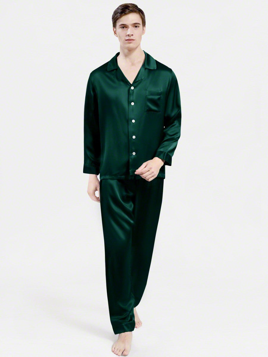 Dark Green Silk Night Suit - MSN-12