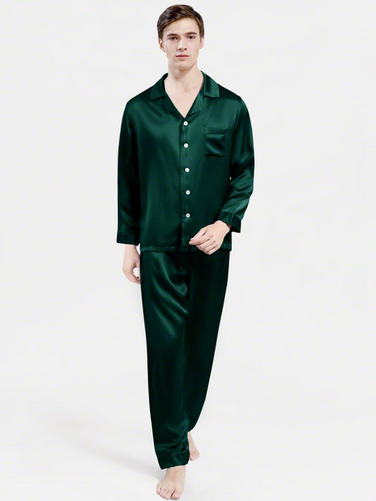Dark Green Silk Night Suit - MSN-12