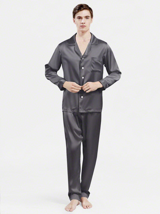 Malaysian Grey Silk Night Suit - MSN-12